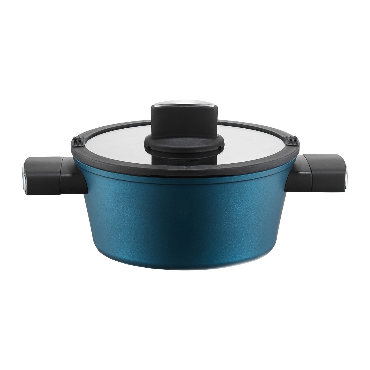 Oala cu capac Azzurro, Ambition, 20 cm, 2.3 L, aluminiu, albastru/negru - imagine 7